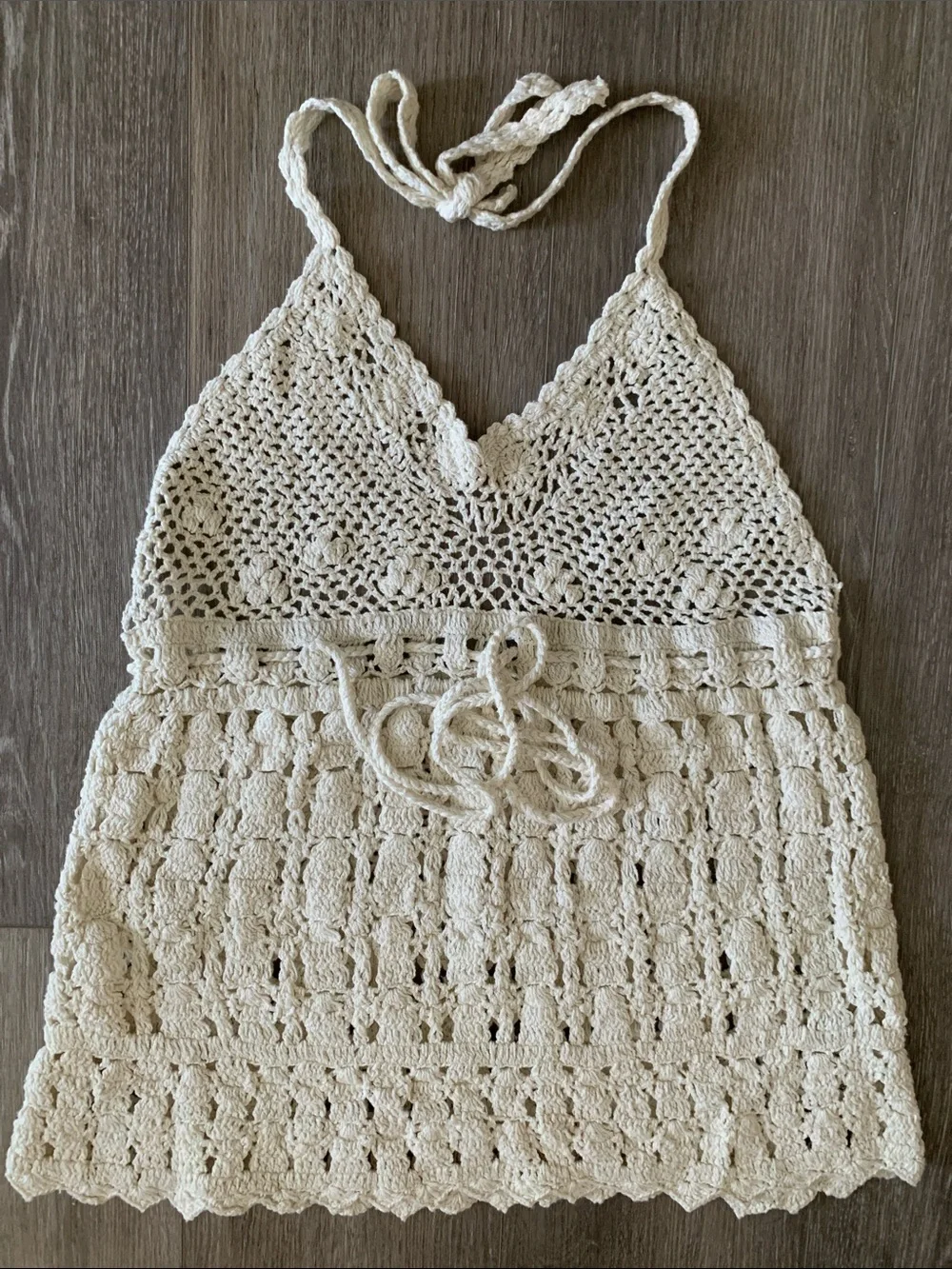 Free People Crochet Halter Top NWT Ivory